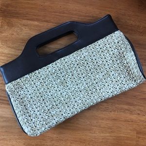 Ann Taylor Loft Handbag Clutch Leather Brown